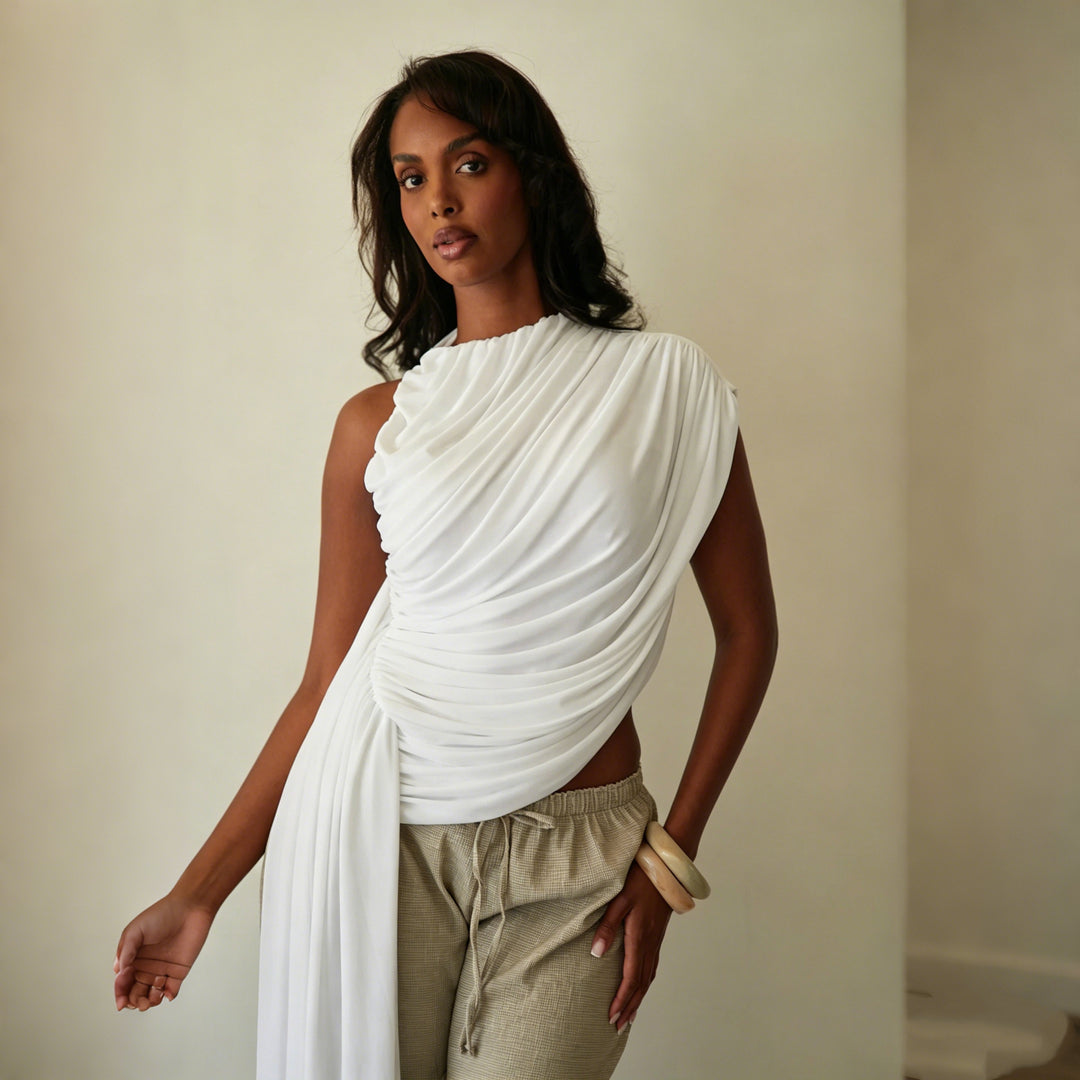 Women's Elegant Asymmetrical Draped Top Skirt