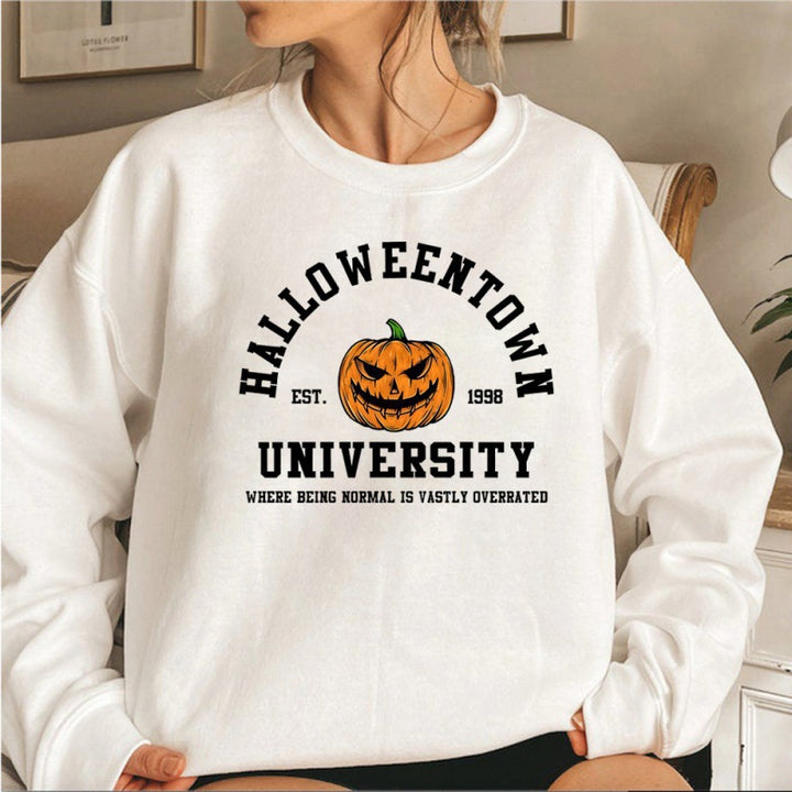 Kvinners genser med kreativ Halloween-design og komfortabel passform Skjora