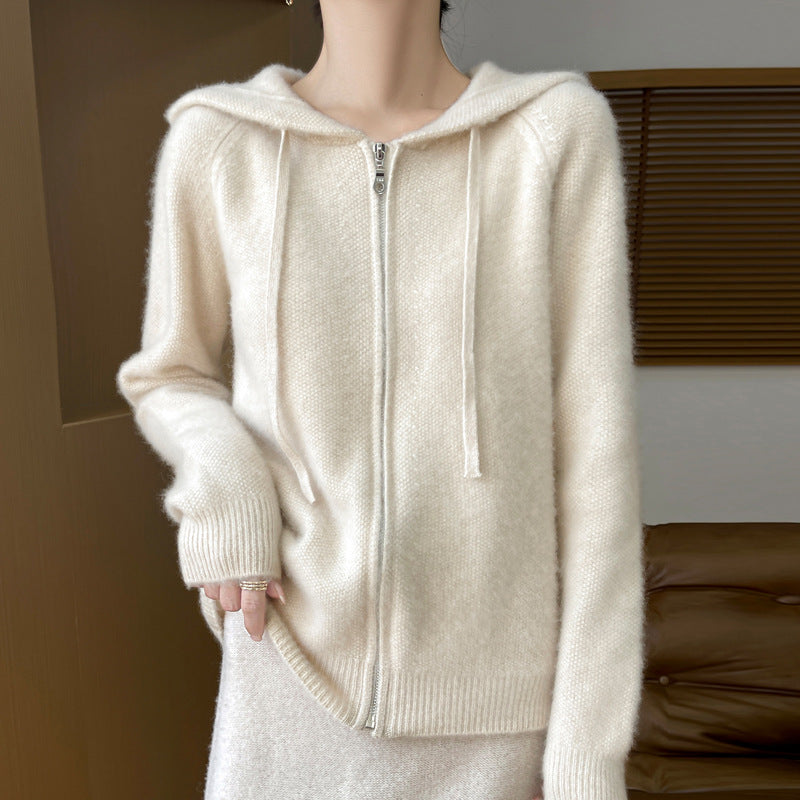 Kvinne Cozy Hoodie Jakke med Mykt Materiale og Glidelås Skjora