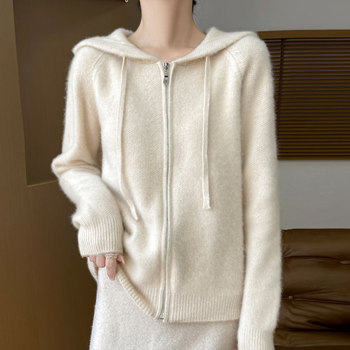 Kvinne Cozy Hoodie Jakke med Mykt Materiale og Glidelås Skjora