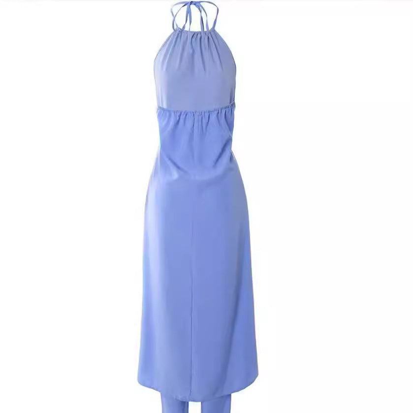 Dame Elegant to-delt sett med stilfull kåpe og cropped bukser Skjora