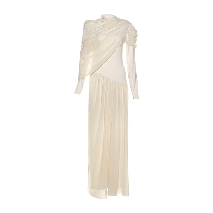 Dame maxikjole med innovativ drapering og elegant stoff Skjora