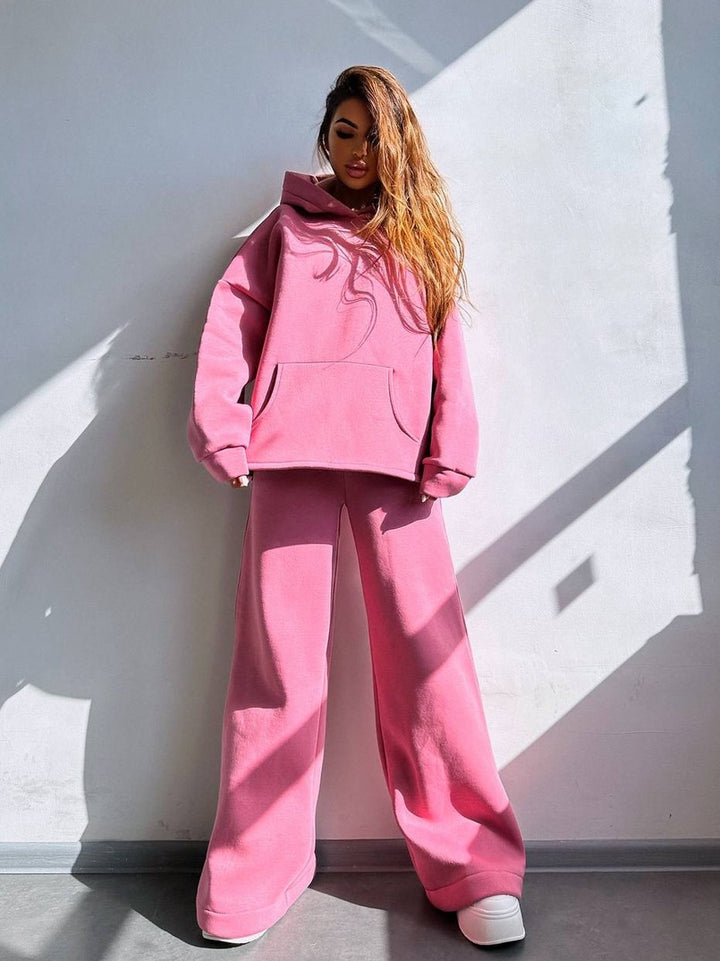 Dames Relaxed Fit Hoodie en Palazzo Pants Set Skjora
