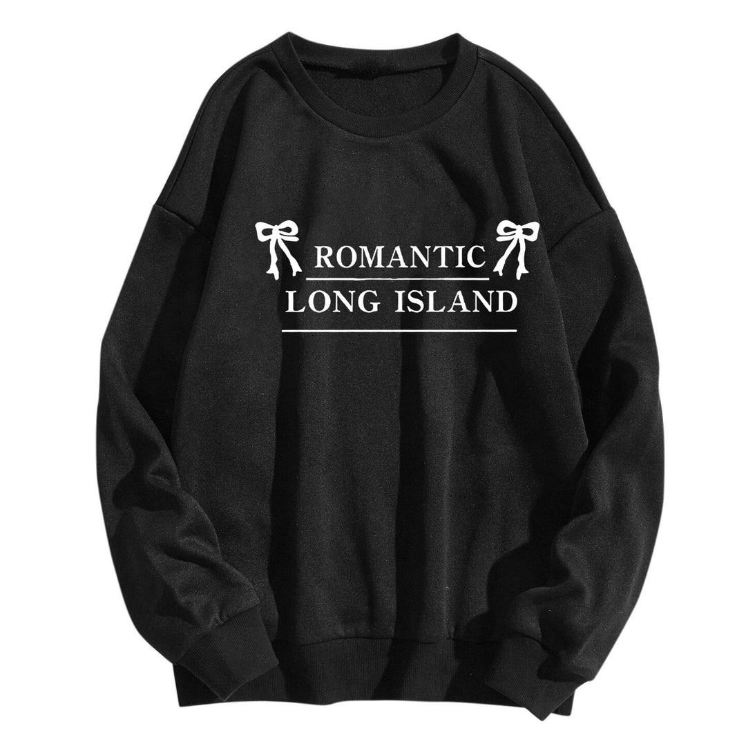 Damer avslappet sweatshirt med romantisk tekst Skjora