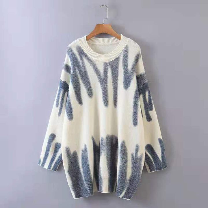 Kvinne Oversized Genser med Moderne Gradient Skjora