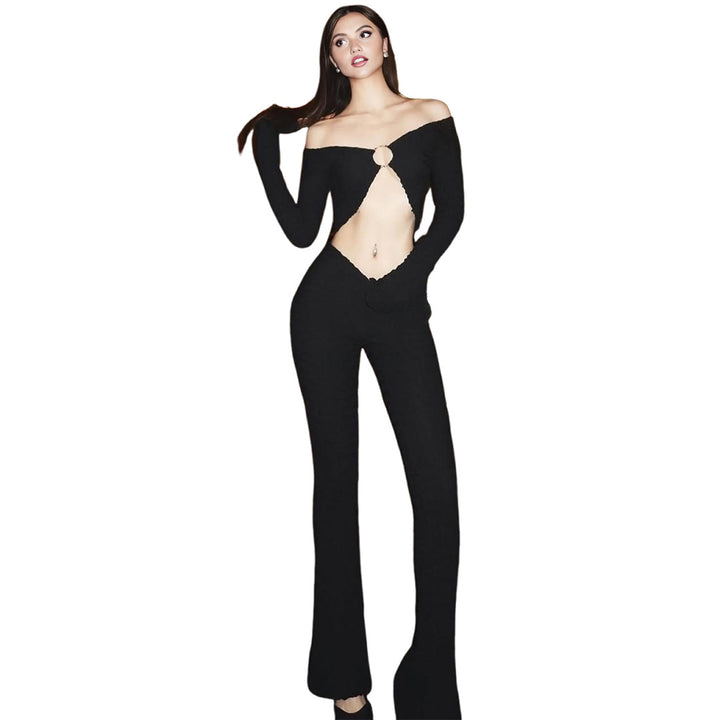 Dame sett med frisk cut-out design og langermet bluse Skjora