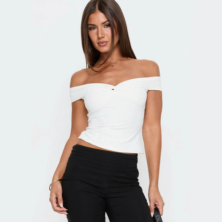 Damer Off-Shoulder Bustier-Topp med Rynk Skjora