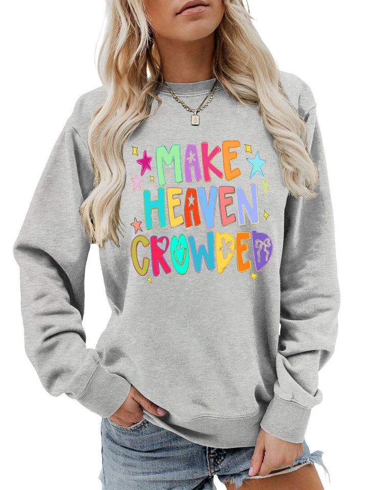 Dame sweatshirt med fargerik design og leken tekst Skjora