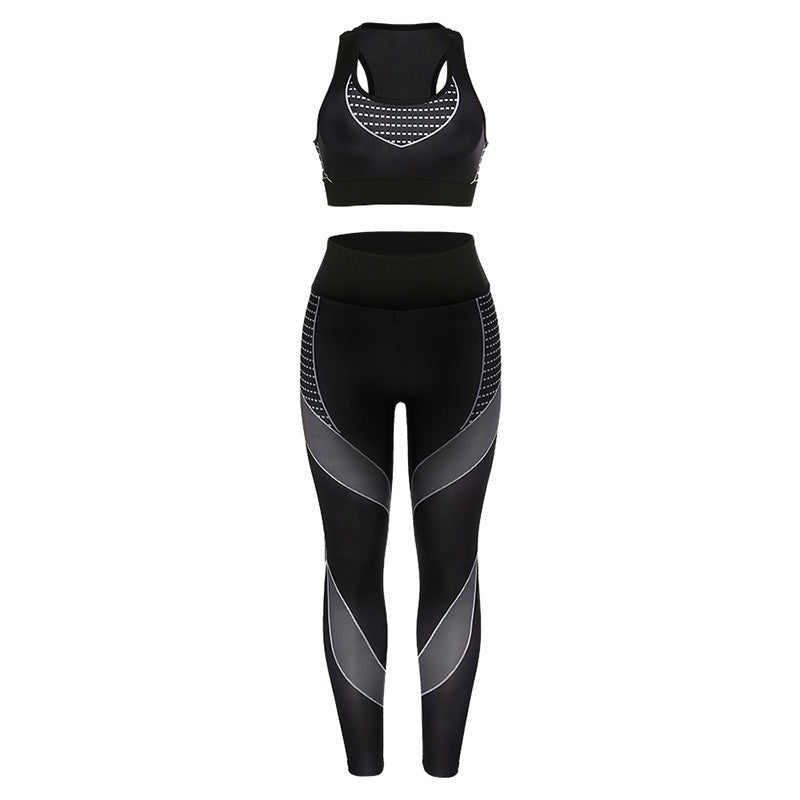 Damer sporty treningssett med høy ytelse BH og figurnær leggings Skjora