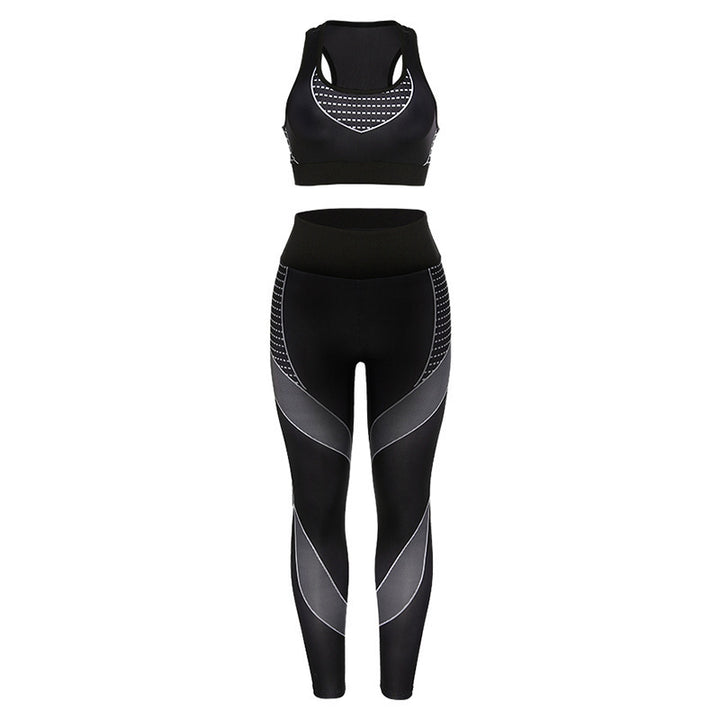 Damer sporty treningssett med høy ytelse BH og figurnær leggings Skjora