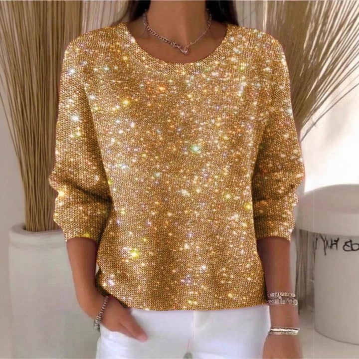 Damer glitter genser med glitrende effekt og løs passform Skjora
