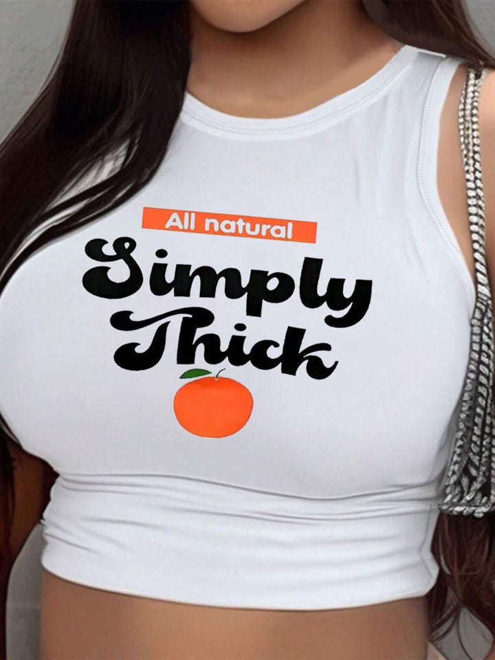 Dame Crop-Topp med moderne grafisk trykk og trendy spenne Skjora