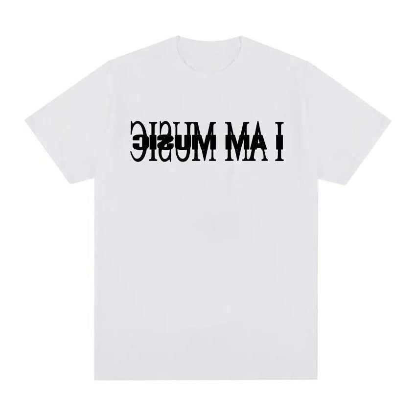 Dame T-skjorte med moderne typografisk trykk Skjora