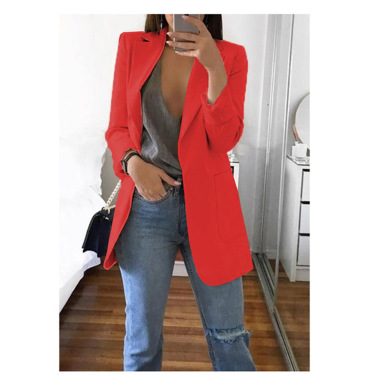 Dame elegant blazer med innsvingt snitt og praktiske lommer Skjora