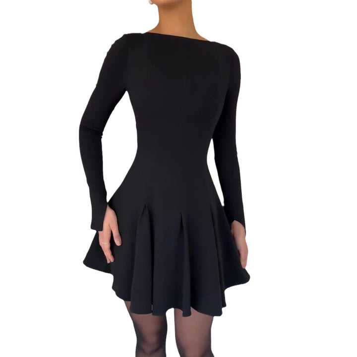 Damer Elegant Mini Kjole med Uten Ermer Design og Svingende Kant