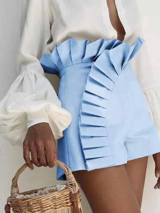 Dame volangshorts med asymmetrisk snitt Skjora