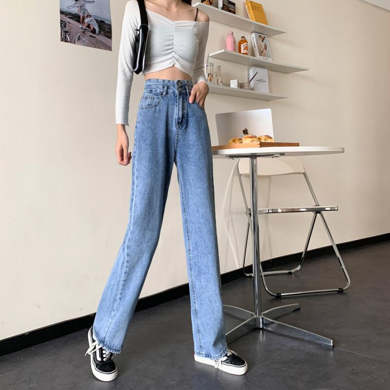 Kvinne Wide Cut Jeans med Casual Fit Skjora