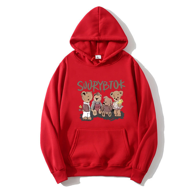 Damen Kapuzenpullover mit verspieltem Bärenmotiv Skjora