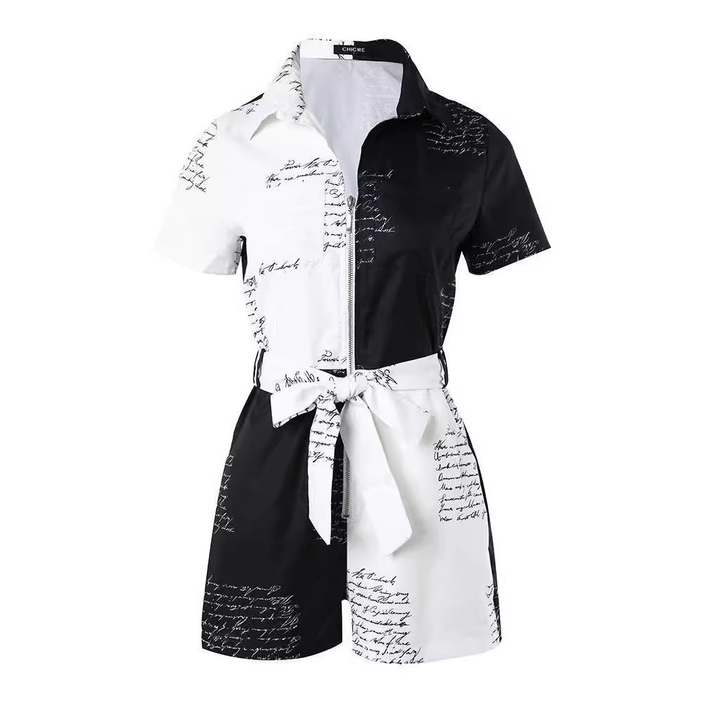 Dame Modisk Jumpsuit med trykkdesign og innsvingt snitt Skjora