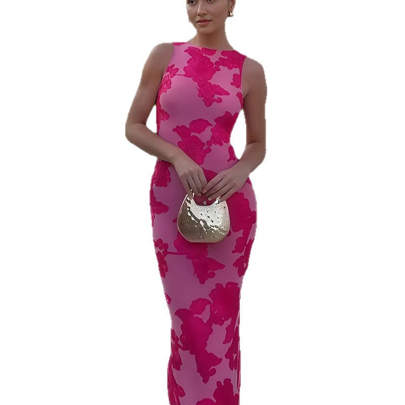 Dame Bodycon kjole med blomstermønster og elegant snitt Skjora
