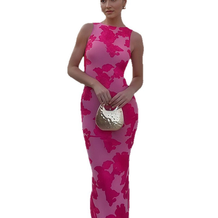 Dame Bodycon kjole med blomstermønster og elegant snitt Skjora