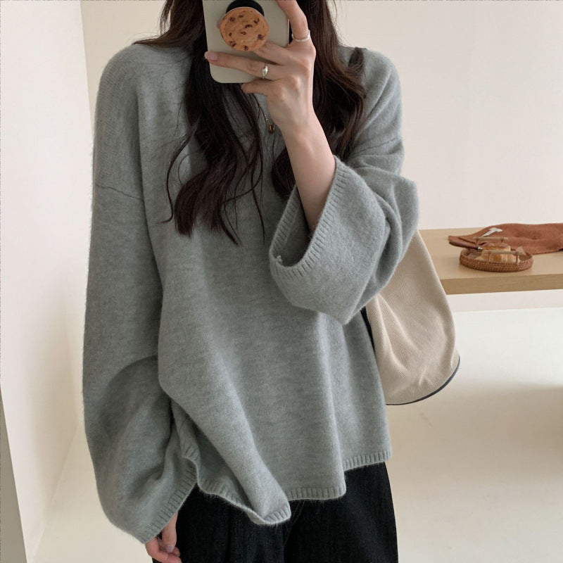 Dame oversized strikkegenser med vid snitt og fint materiale Skjora