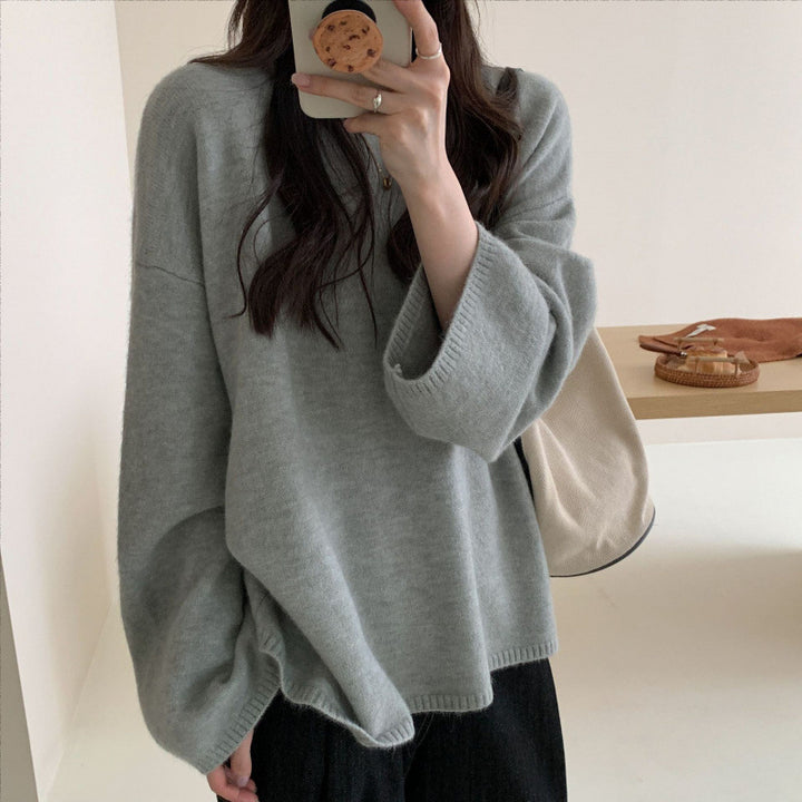 Dame oversized strikkegenser med vid snitt og fint materiale Skjora