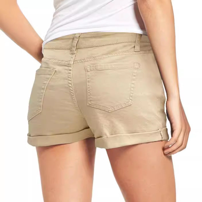 Dame Motebeviste Destroyed Shorts i Denim med avslappet snitt og frynsete detaljer Skjora