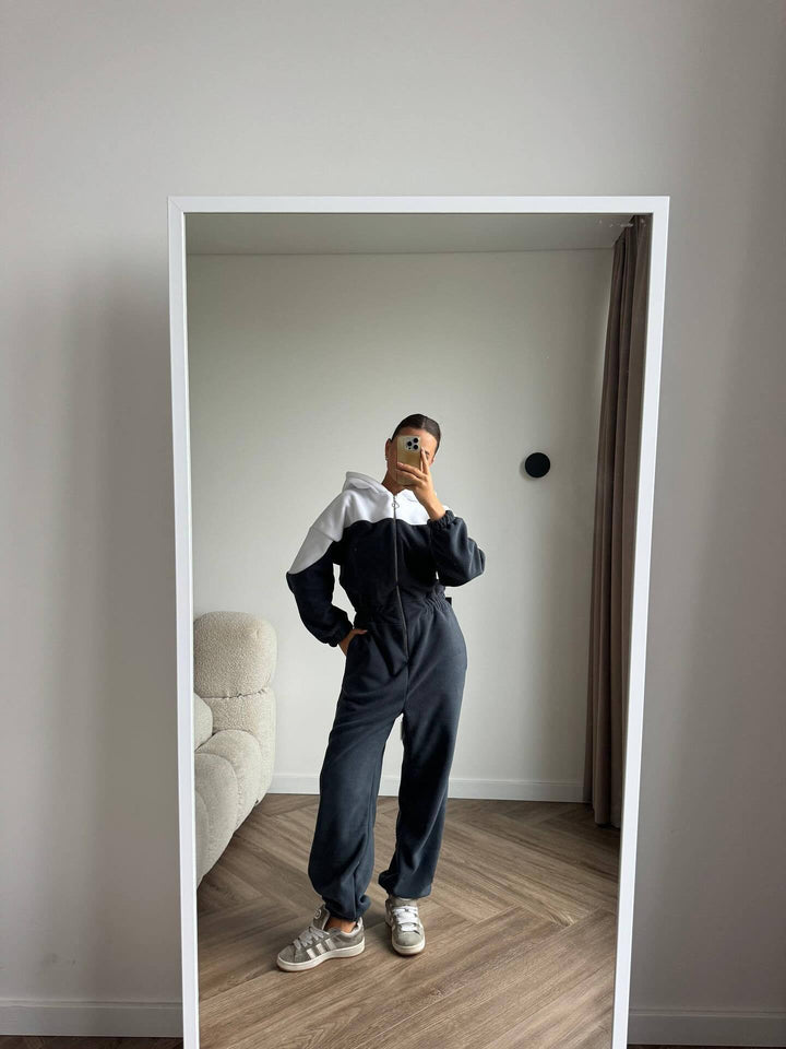Dame fleece jumpsuit med høy krage og praktiske lommer Skjora