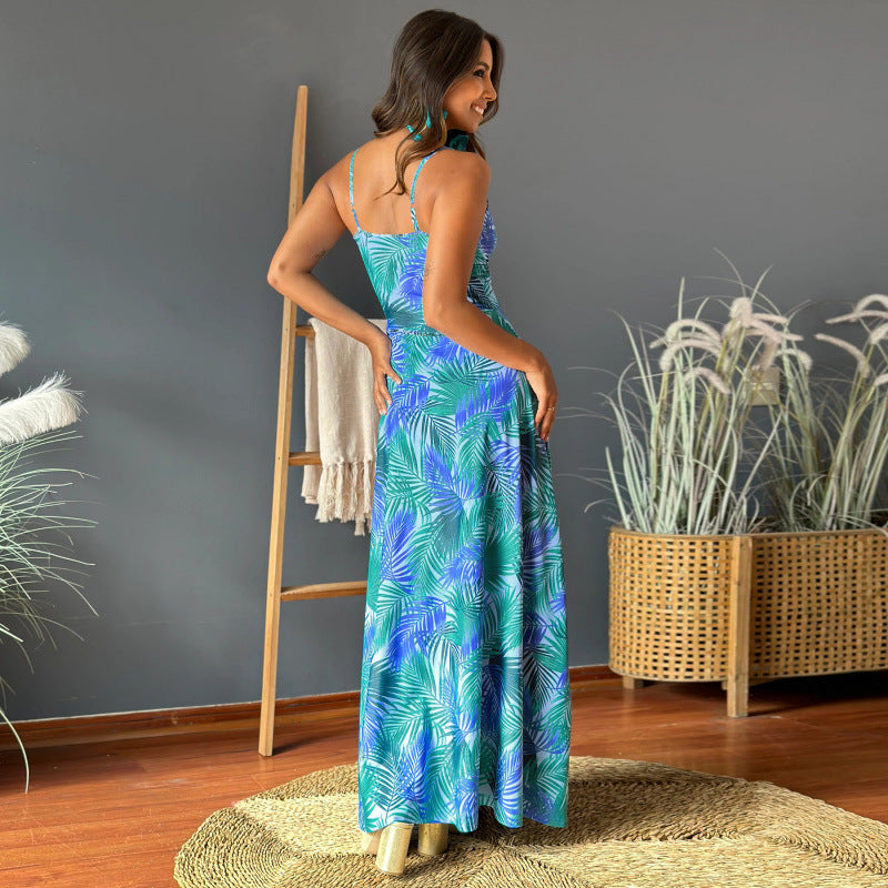 Dame Maxikjole med forførende V-hals og elegant drapering Skjora