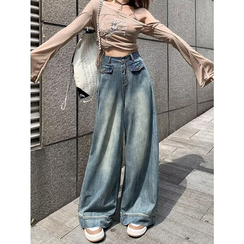 Kvinnenes vide jeans Skjora