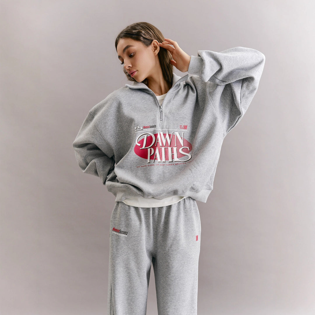 Kvinne casual sett med zip hettejakke og vide joggebukser Skjora