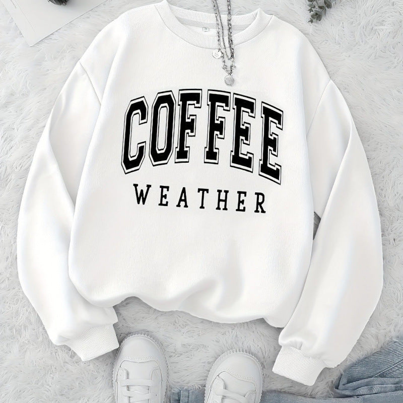 Dame sweatshirt med moderne Coffee Weather trykk Skjora