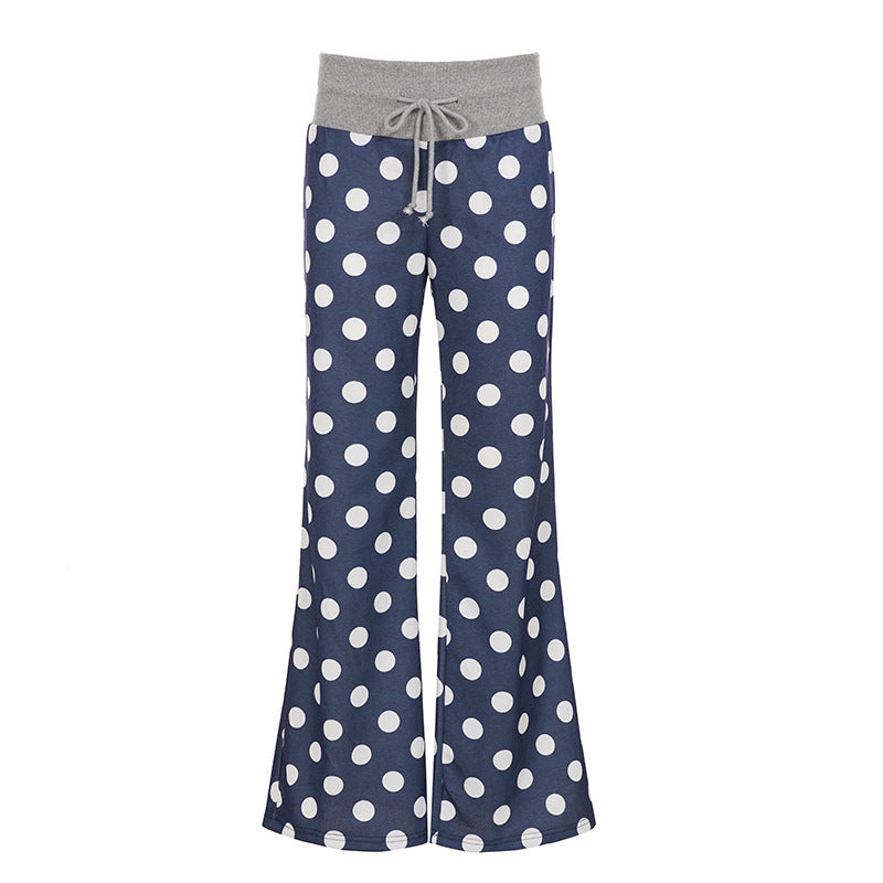 Dame fritidsbukser med vidde snitt og fargerik polka prikk design Skjora