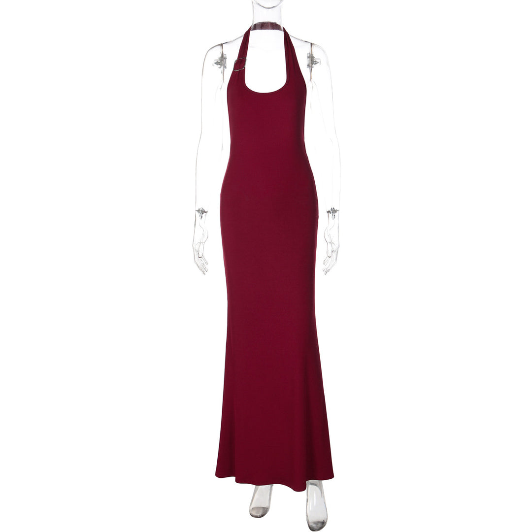 Dame Elegant Maxikjole med Halterneck og tettsittende design Skjora