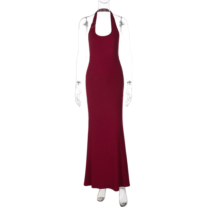 Dame Elegant Maxikjole med Halterneck og tettsittende design Skjora