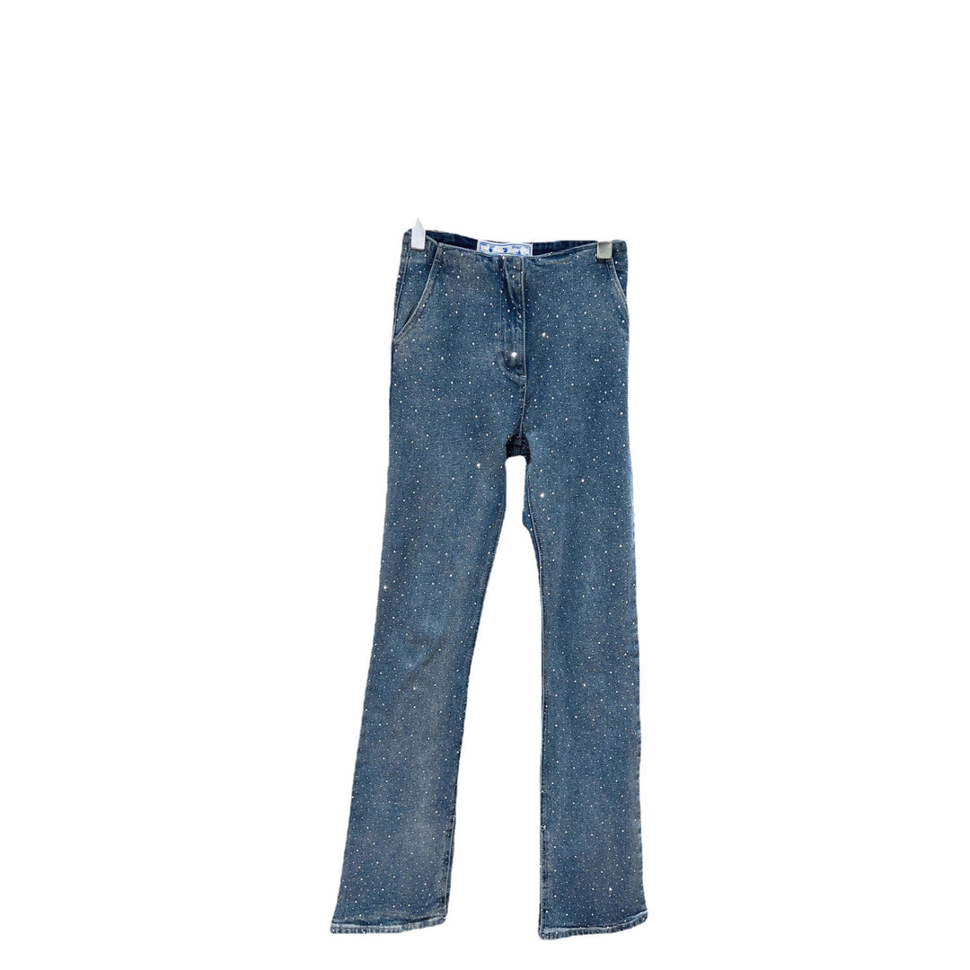 Dame Glitrende Bootcut-Bukser med Spalte og Stretchinnhold Skjora