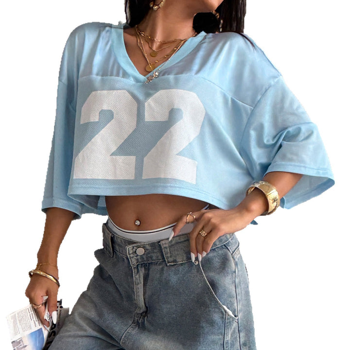 Damer cropped Sporttop i avslappet mesh-design Skjora