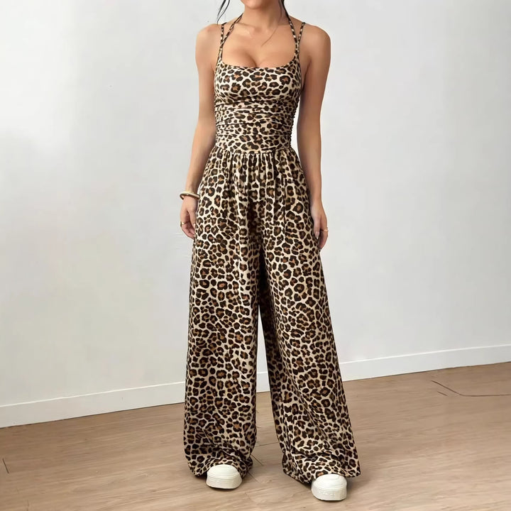Dame Elegant Jumpsuit med vide ben og spaghetti-stropper Skjora