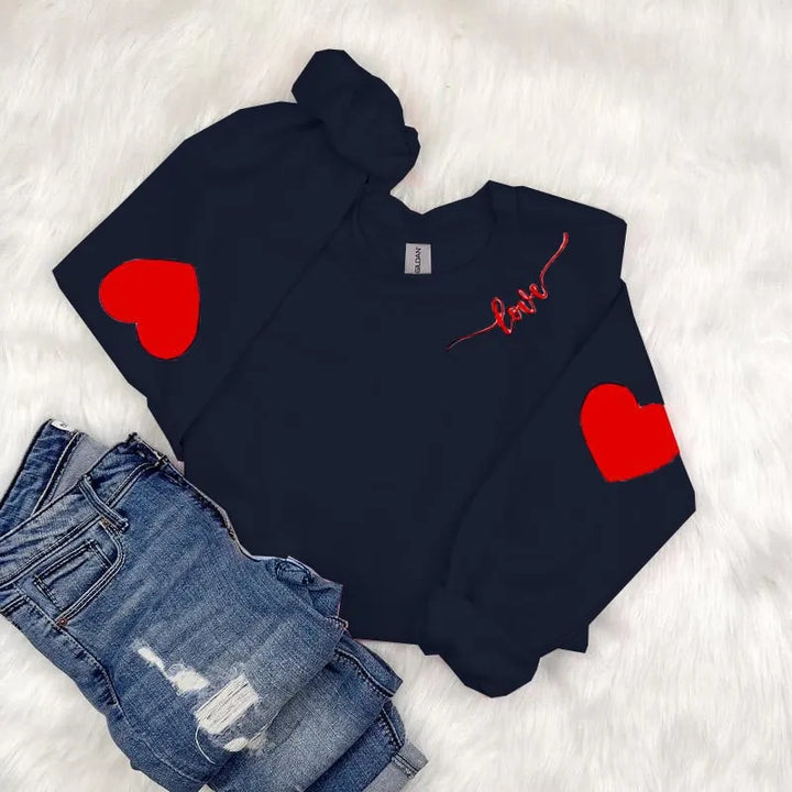 Dame sweatshirt med hjerte design og avslappet passform Skjora