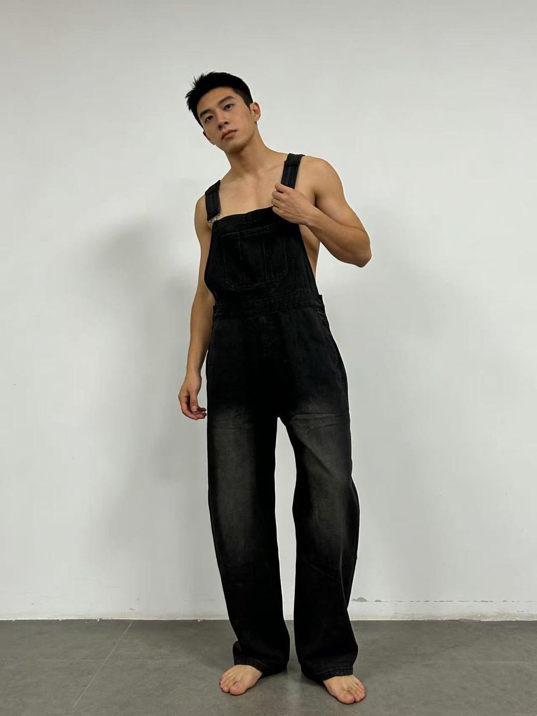 Herren Casual Bomull Dungarees Skjora