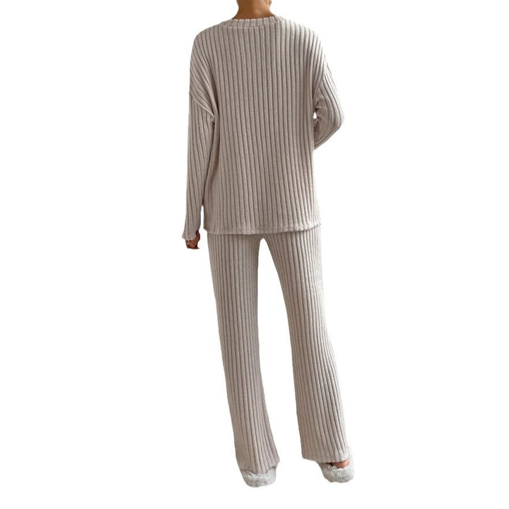 Kvinnenes avslappede loungewear-sett med ribbet tekstur Skjora