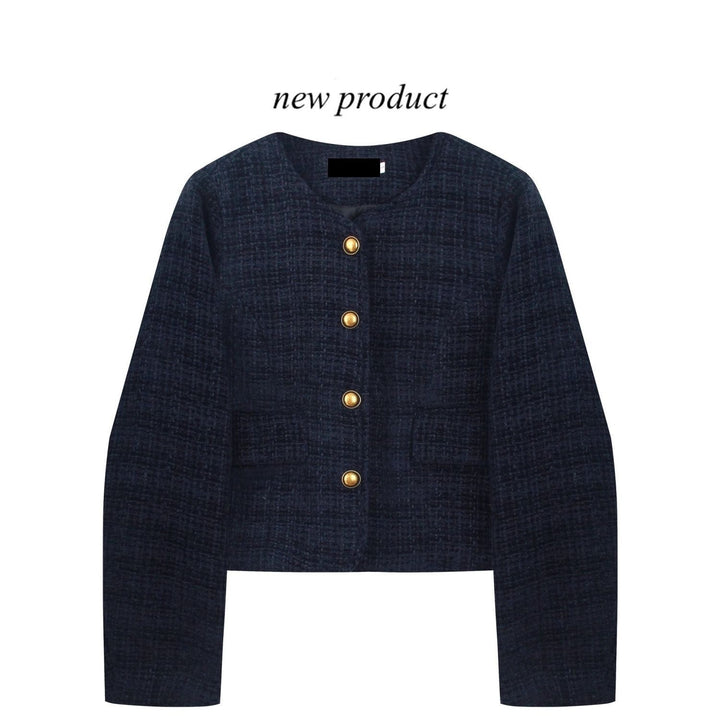 Kvinne cropped blazer med gullknapper Skjora