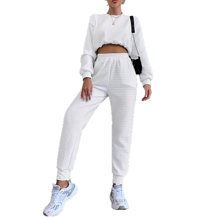 Kvinne casual sett med quiltet design og elastisk livlinje Skjora
