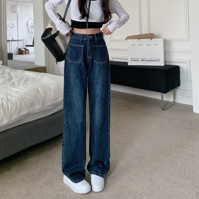 Kvinners Løse Høyt Liv Jeans Skjora