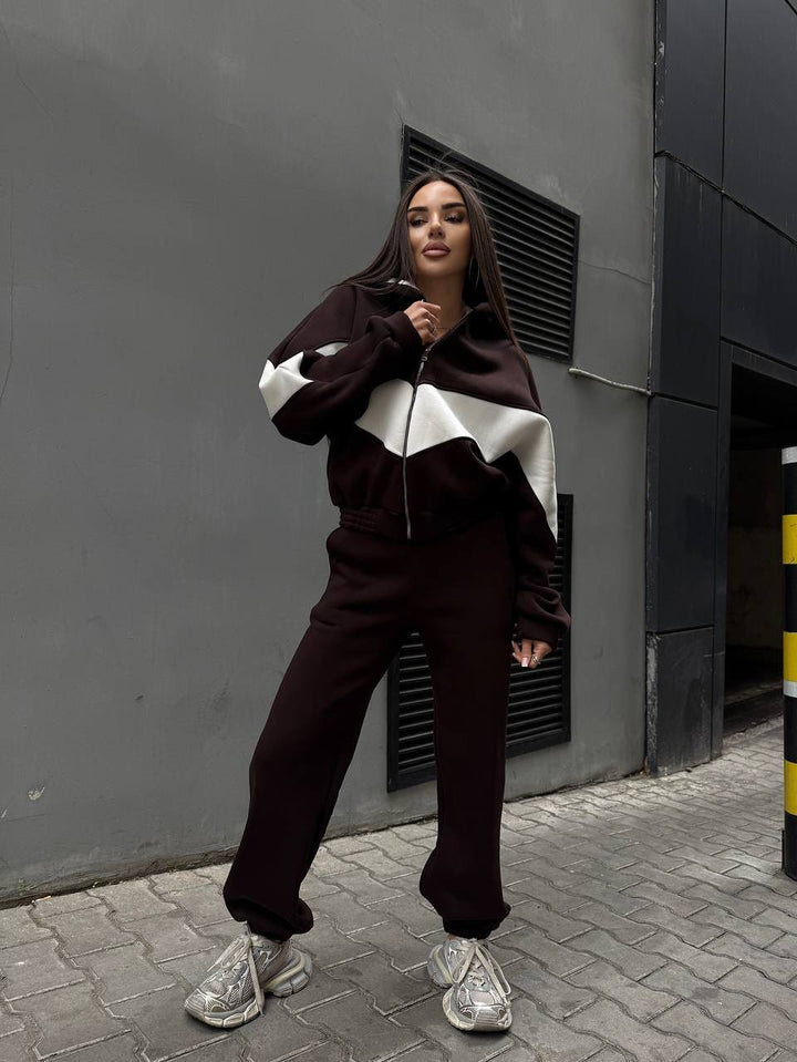Dame casual joggebukse med hette og elastisk midjebånd Skjora