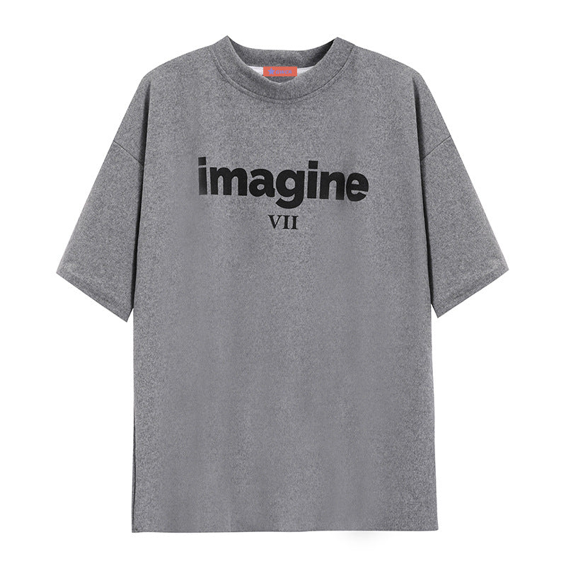 Kvinnenes komfortable oversized T-skjorte med kreativ print og uformell stil