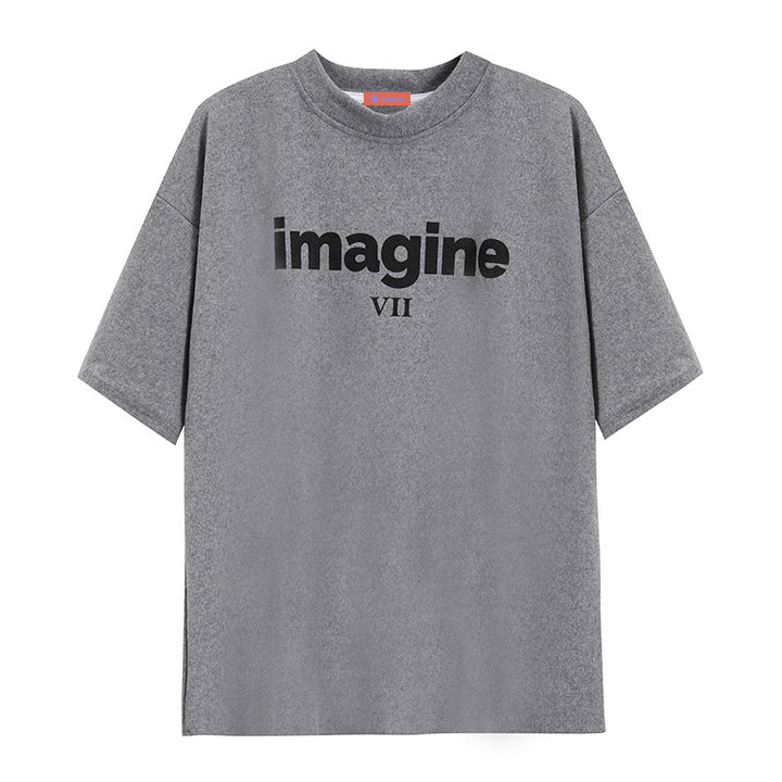 Kvinnenes komfortable oversized T-skjorte med kreativ print og uformell stil