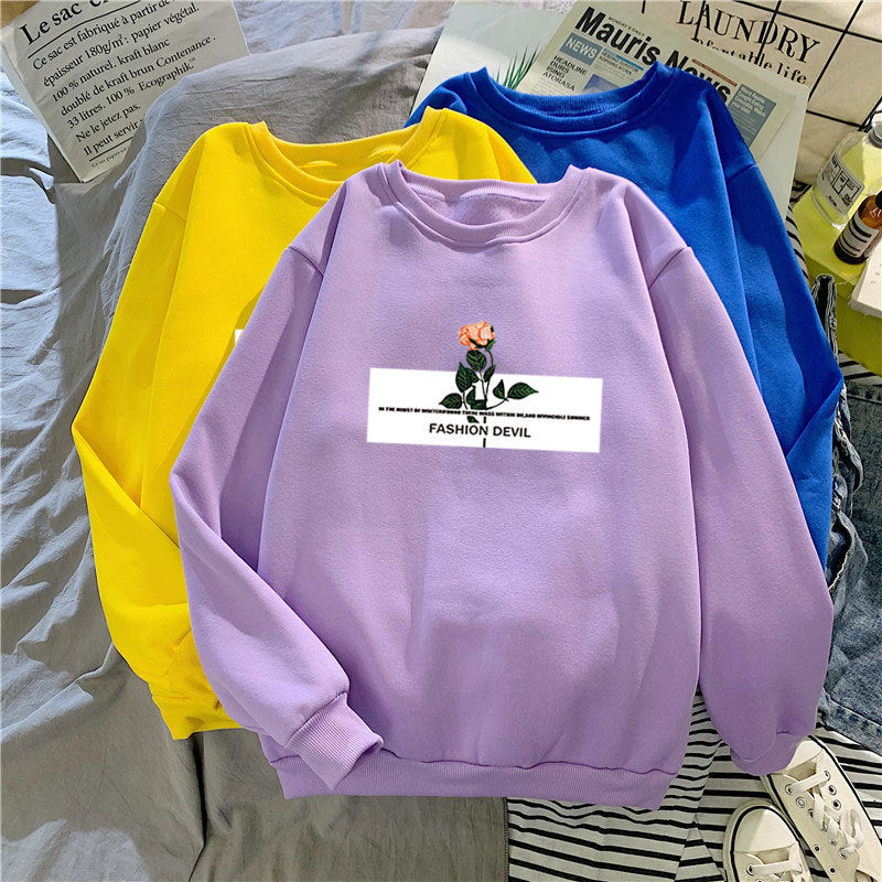 Dame Sweatshirt med blomsterdesign Skjora
