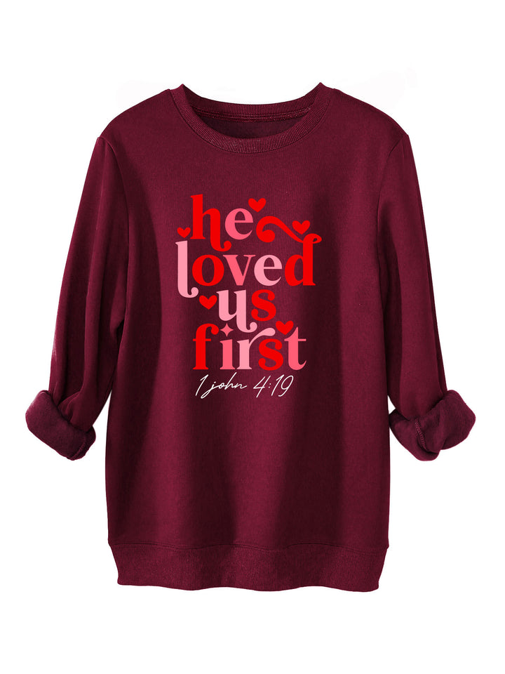 Dame sweatshirt med vennlig slagord og avslappet snitt Skjora